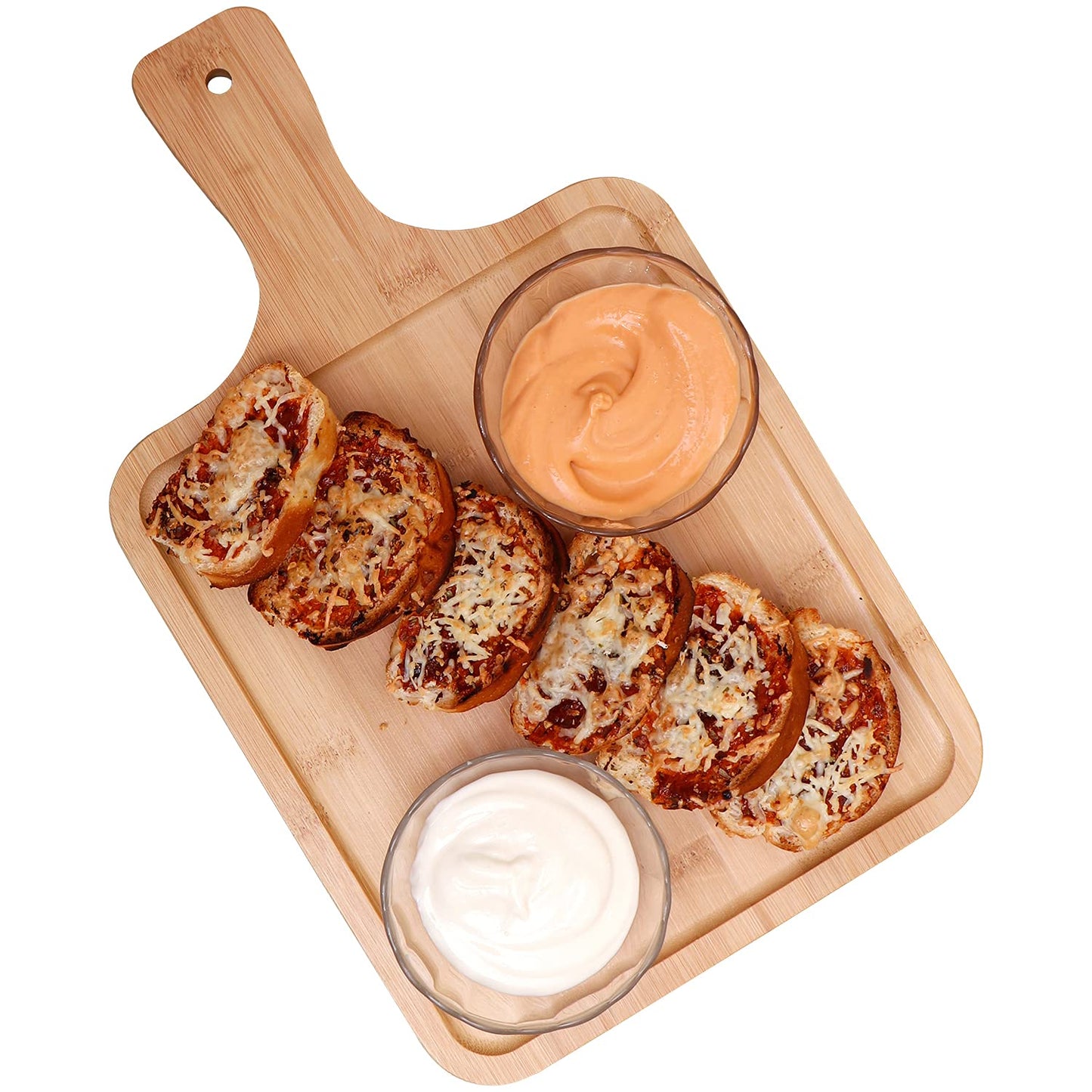 Wooden Platter Rectangular Serving Tray With Handle |Appetizer Plate | Snacks Serving Platter, 40X28 cm