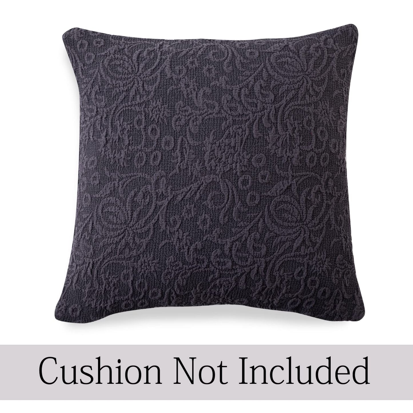 HOKIPO Woven Jacquard Stretchable Pack of 2 Cushion Cover 18x18 inch,Abbey Grey