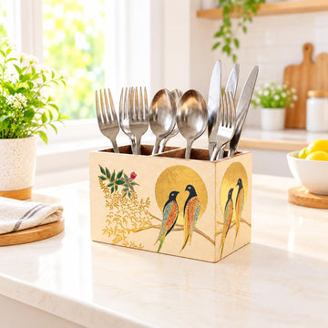 HOKIPO Cutlery Holder for Dining Table, Engineered Wood, Sunhere Parinday - image 1