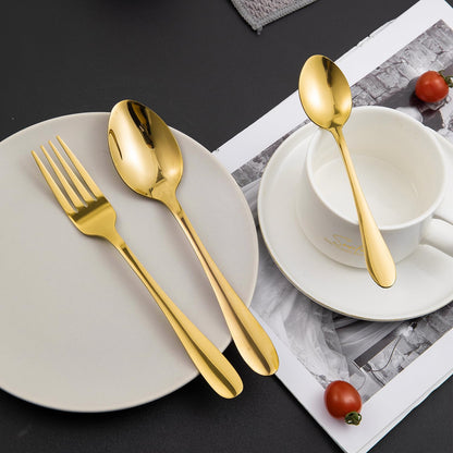 Gold Cutlery Set of 18 / 24 Pcs Stainless Steel Flatware Set, Mirror Finish with Gift Box