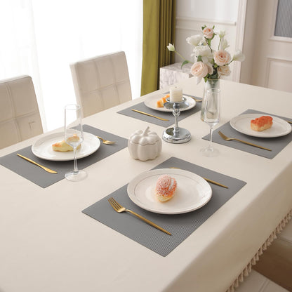 PP Waterproof Dining Table Mat, Fossil Grey