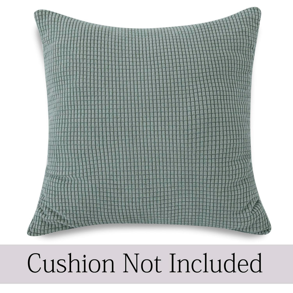 Green Colour Grid Texture Jacquard Pillow Covers | 18x18 Inch