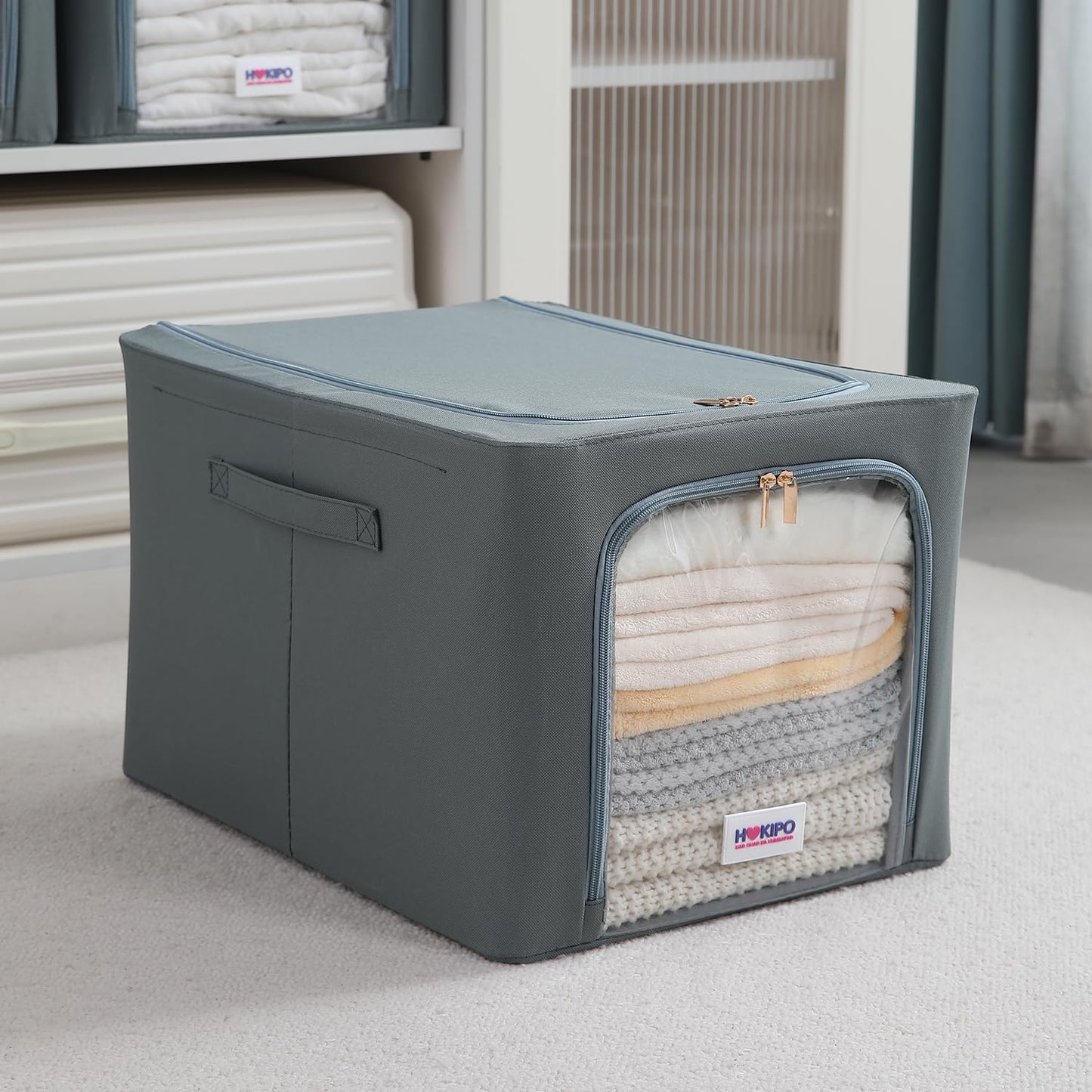 600D Oxford Fabric Wardrobe Organizer for Storage - Grey