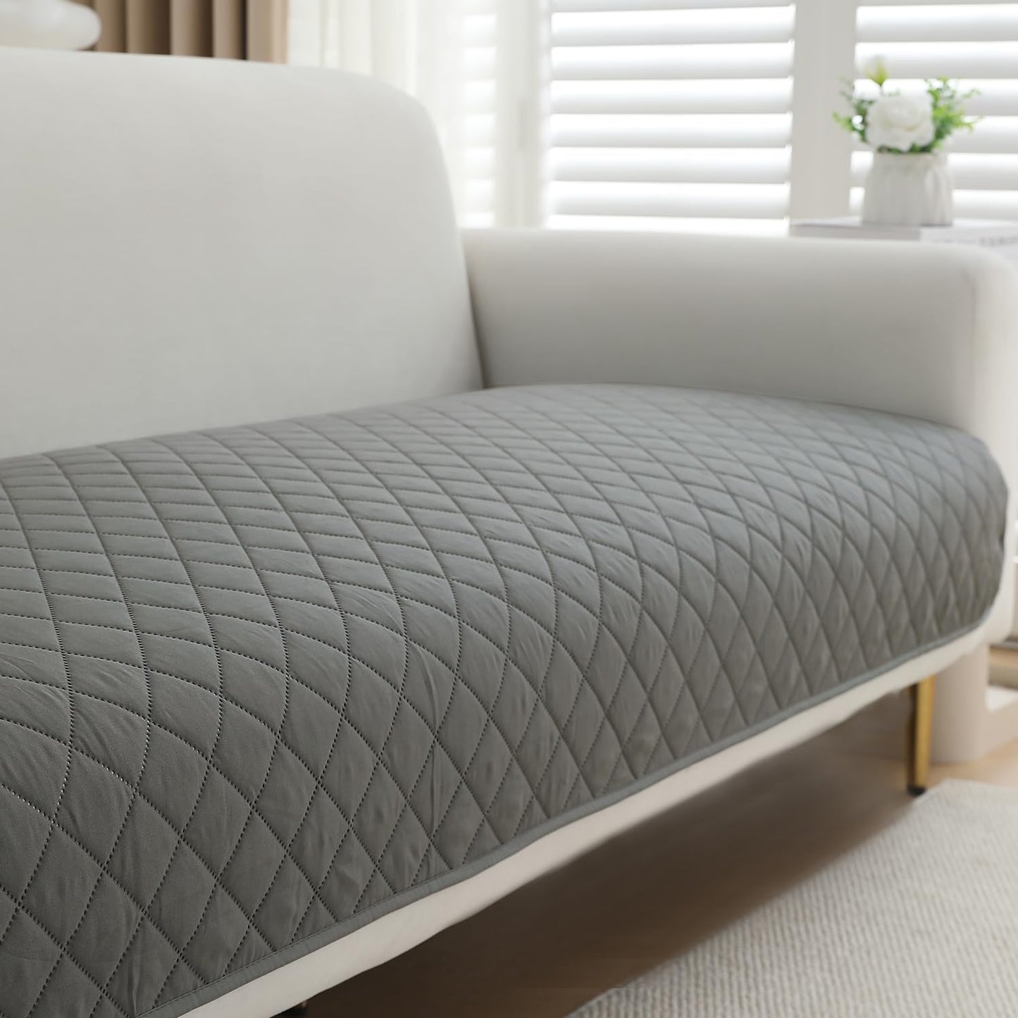HOKIPO Water Repellent + Waterproof Quick Dry Sofa Seat Mat for 1/2/3 Seater Sofa - Light Grey
