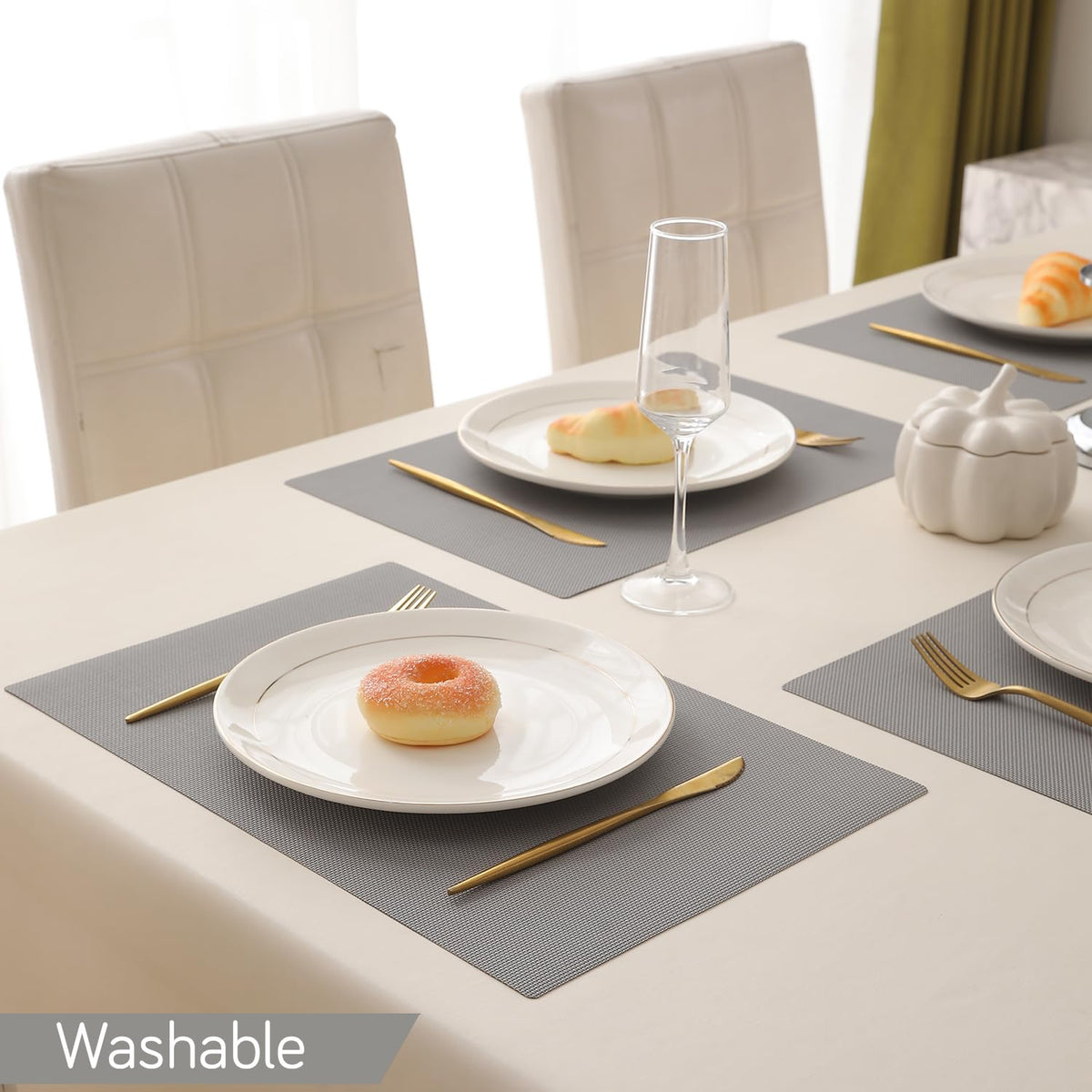 Buy light grey washable waterproof placemat | HOKIPO