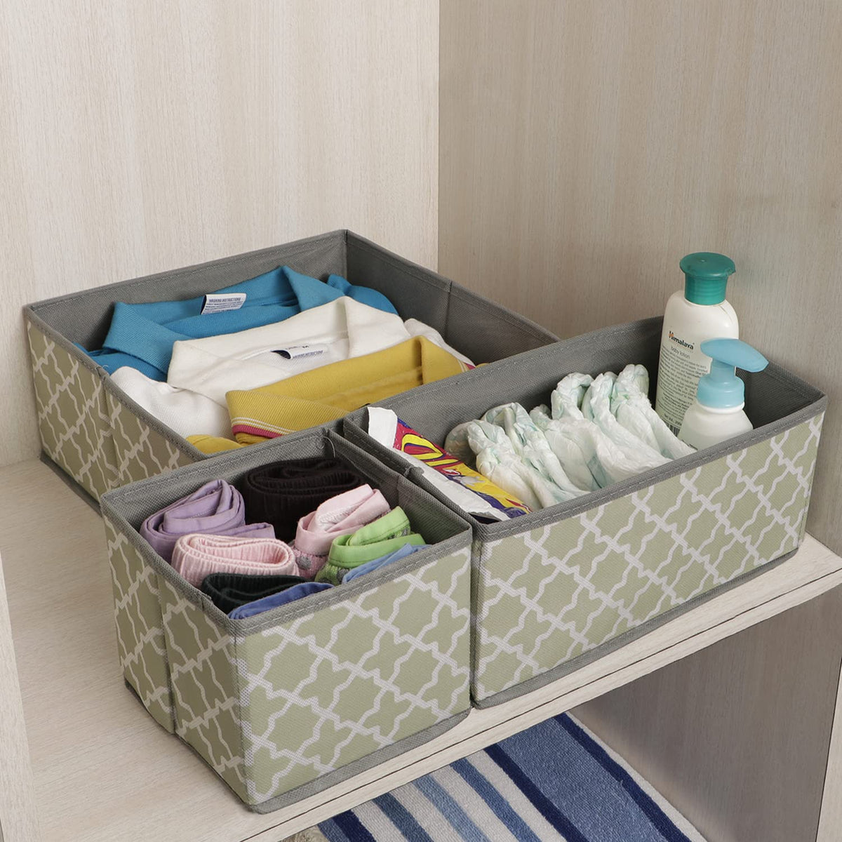 Foldable Storage Basket Bins Closet Wardrobe Organizer