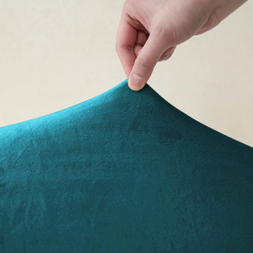Turquoise stretchable velvet sofa cover