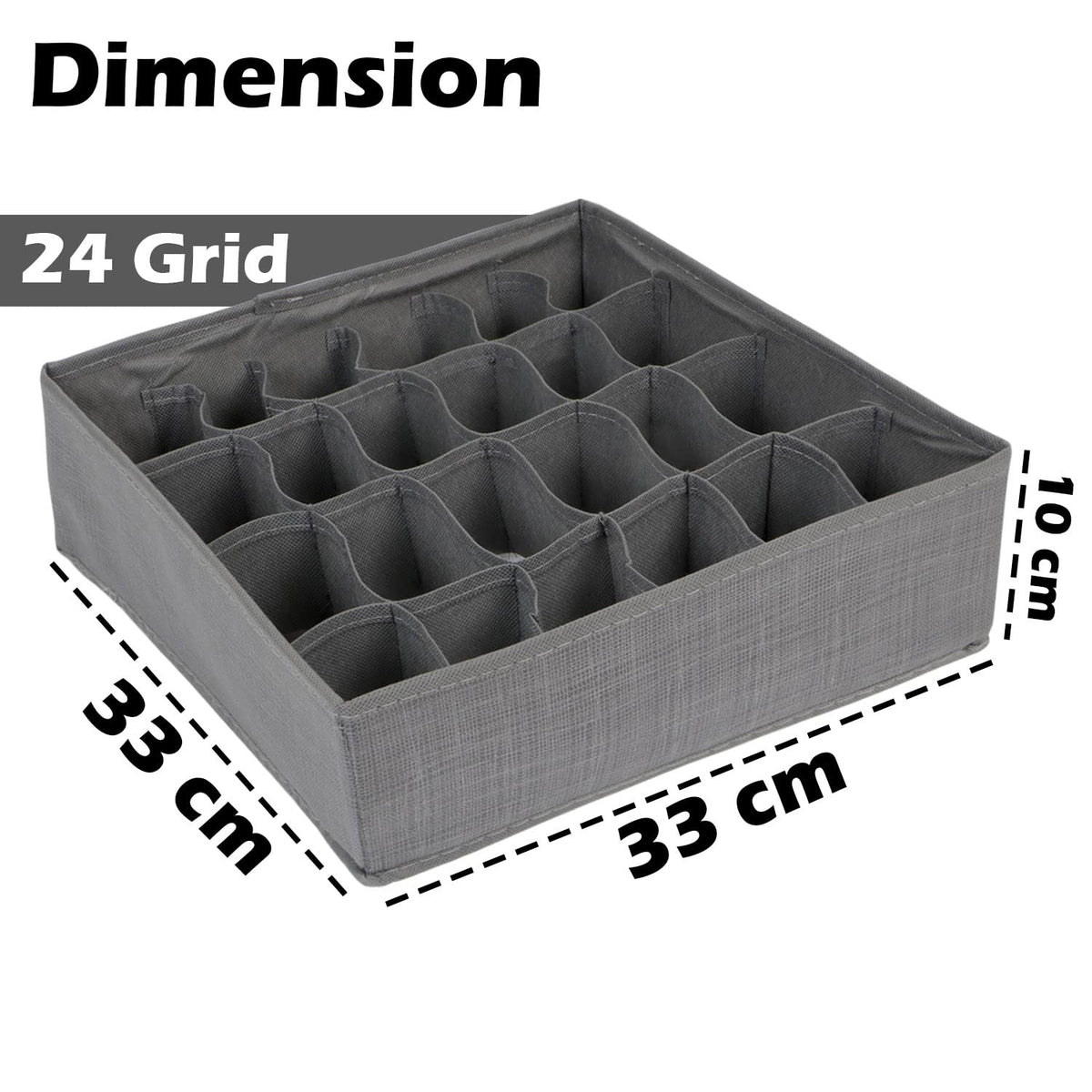Non-Woven Fabric Undergarment Organizer Storage Box For Drawers Bra Panty Socks Tie Lingerie Organizer For Wardrobe, Grey