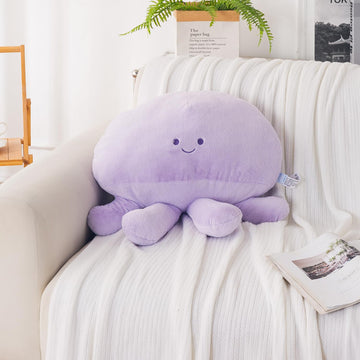 HOKIPO Octopus Shaped Cushion for Kids Room & Nursery, 51x39 cm, Purple