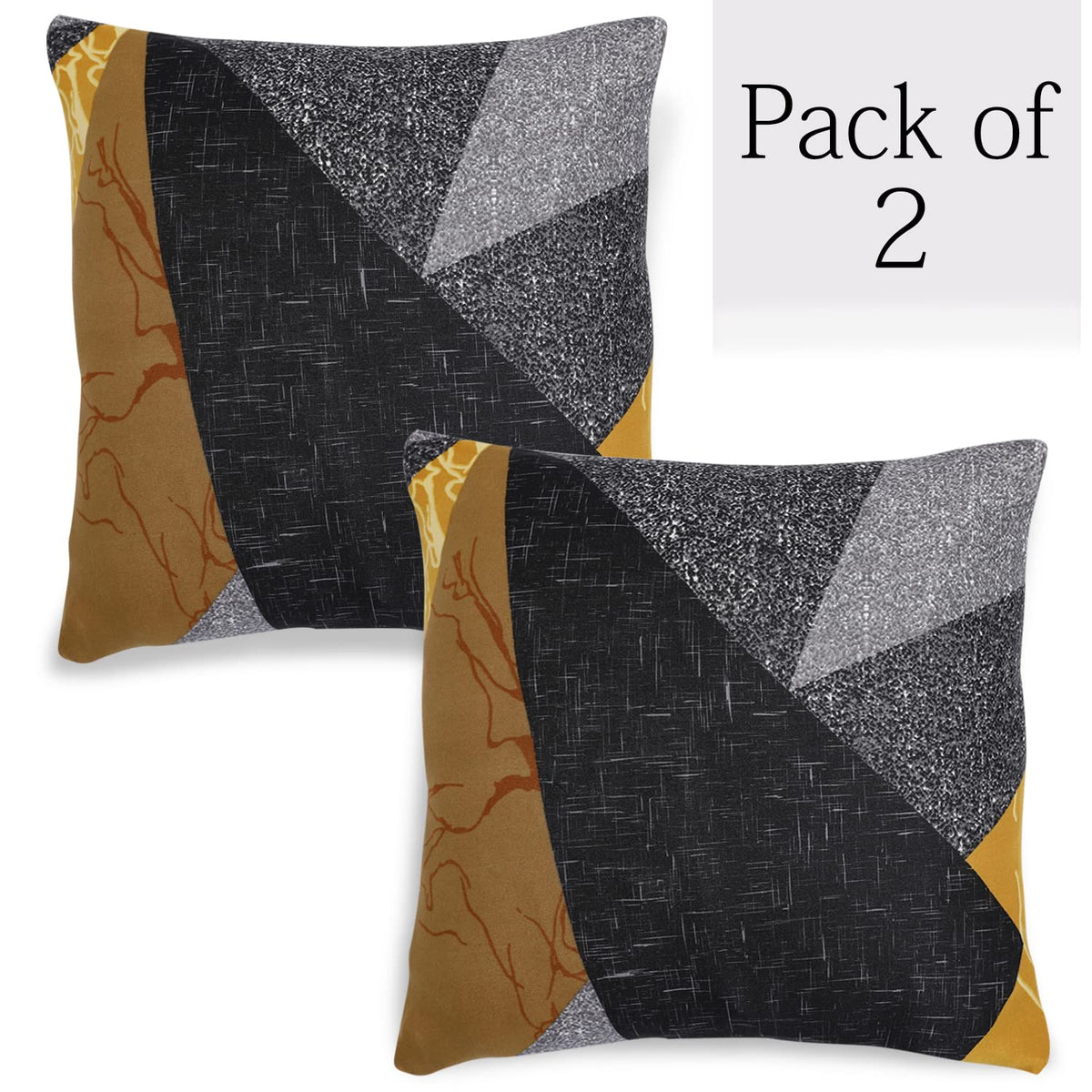 Multicolor Geometric Abstract Printed 16x16 zippered square sofa pillow covers Set of 2