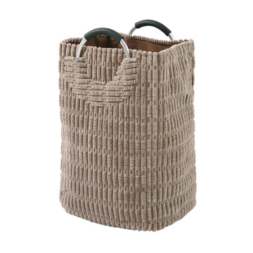 Folding Laundry Bag for Clothes Hamper Basket, Collapsible Storage Basket, Latte Brown