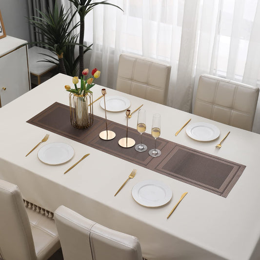 PVC Table Runner, Copper Brown