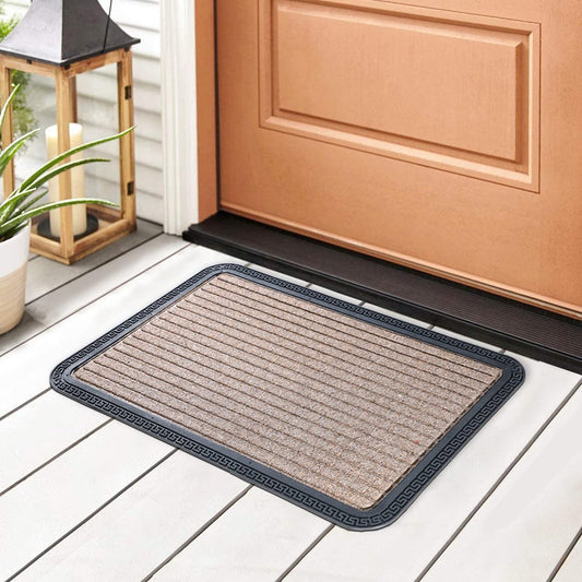 All Purpose Doormat with Rubber Backing, Thick mat for Outdoor and Indoor use, Brown
