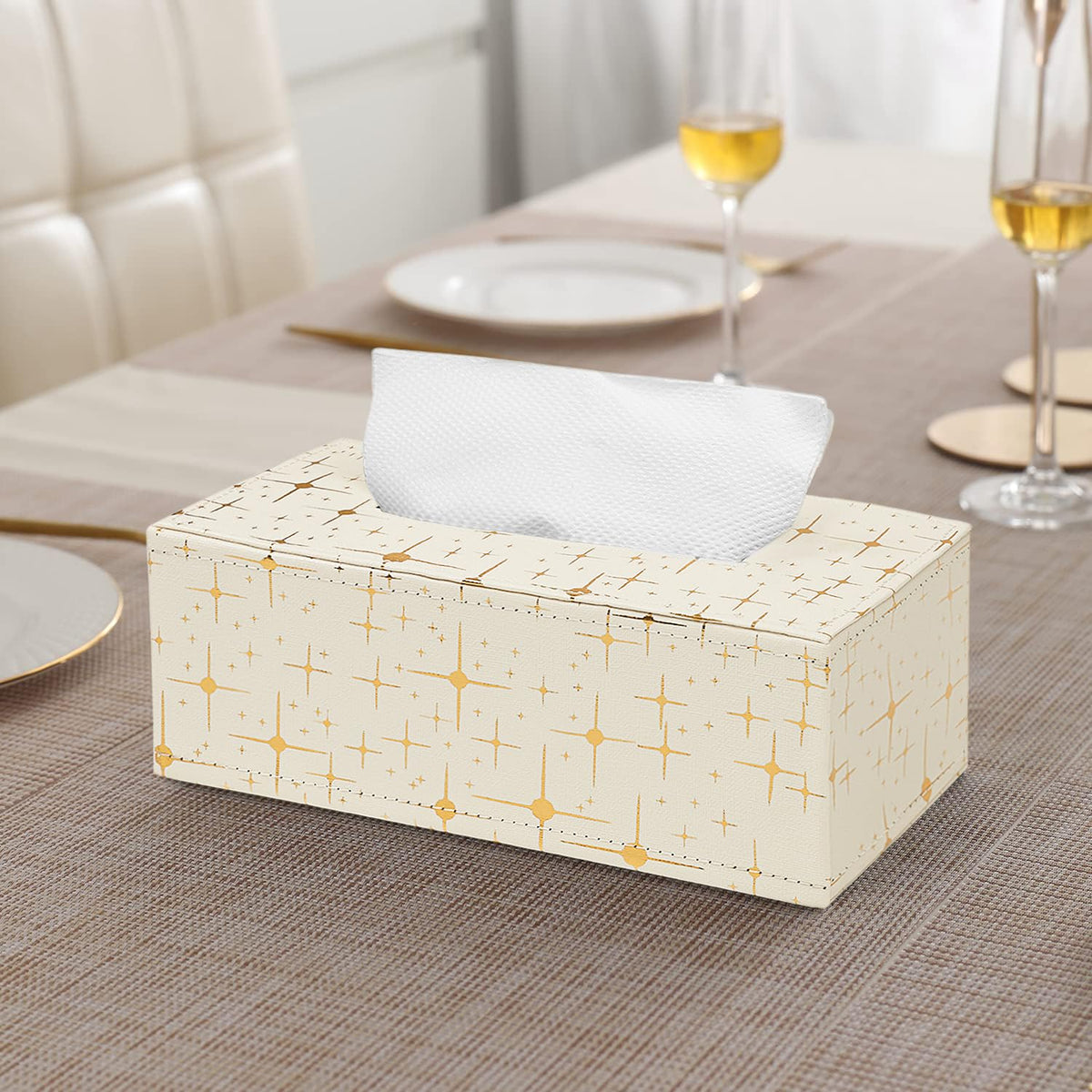 Buy premium faux leather large tissue box | Hokipo