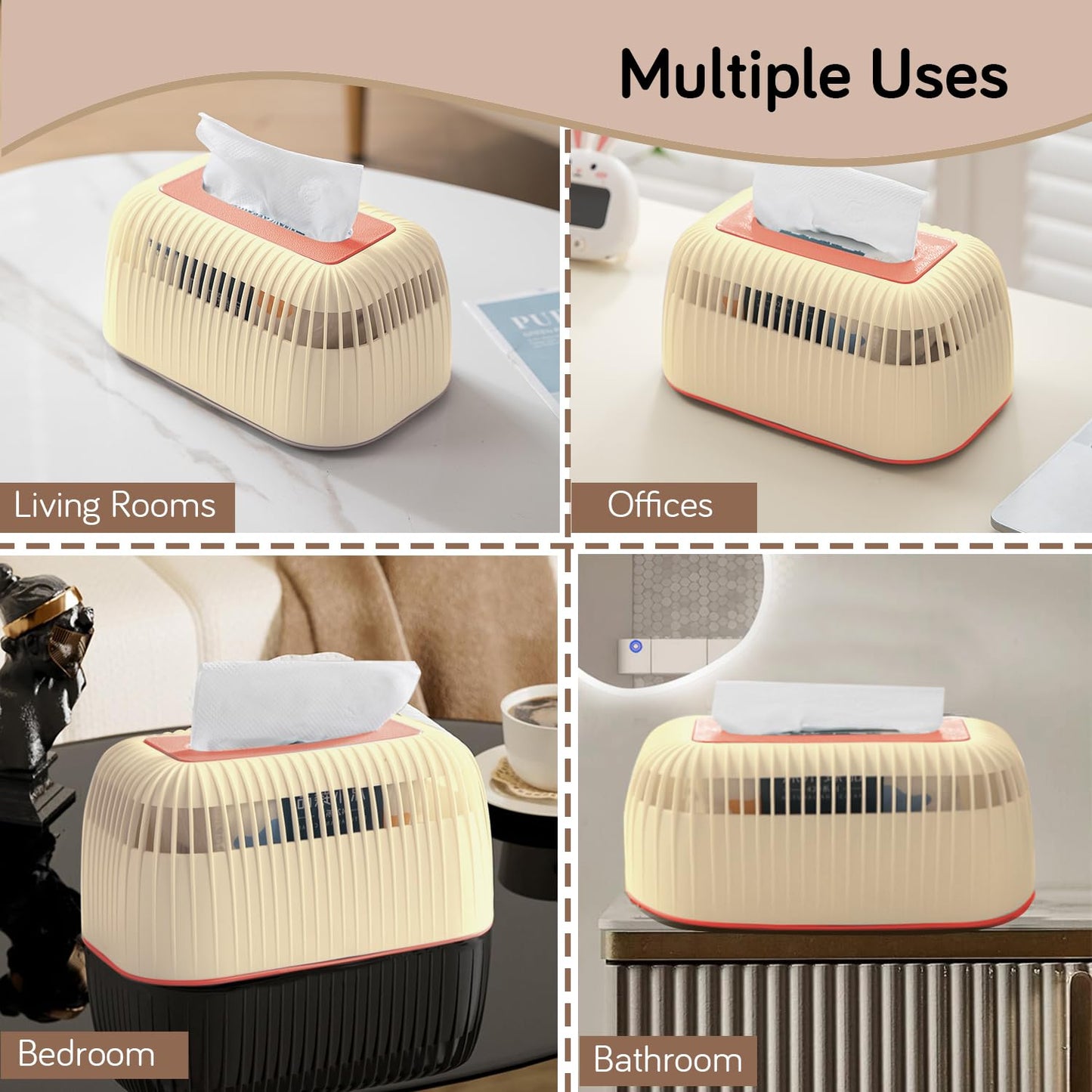 Modern Plastic Tissue Paper Holder with Elegant Design – Cream