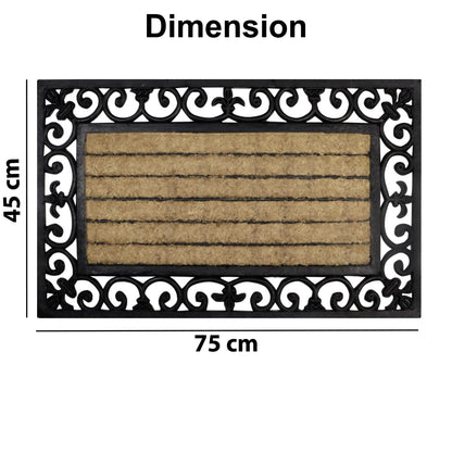 Outdoor Rubber Coir Grill Doormat, Rectangle, 45x75 cm