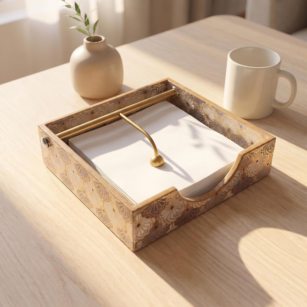 HOKIPO Napkin Holder for Dining Table, Engineered Wood, Shahi Gulnaar - image 9