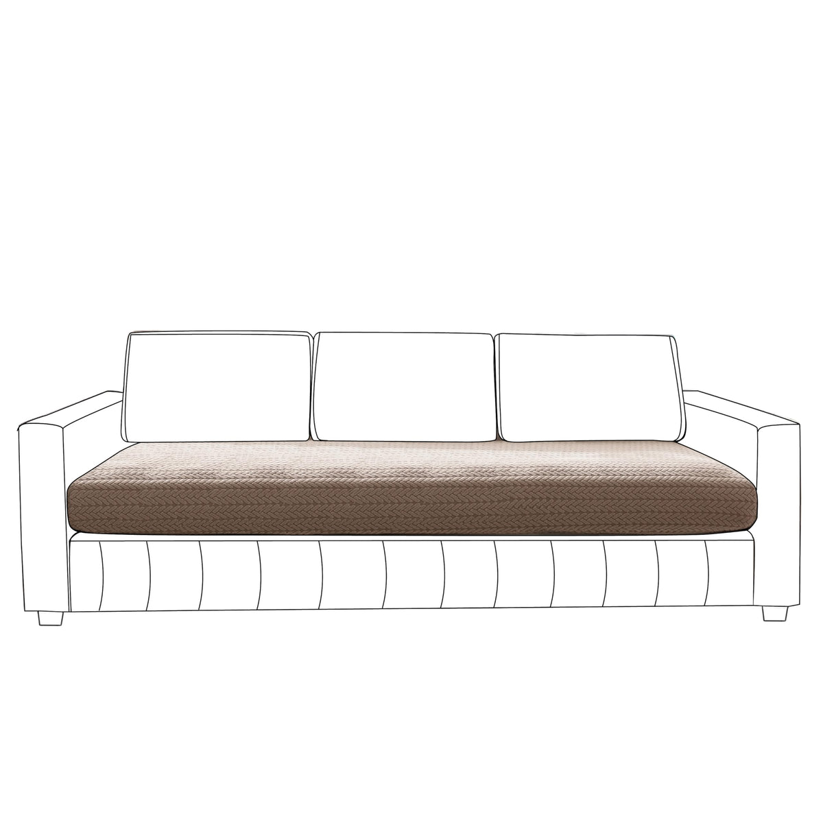 Stretchable Thick Jacquard Textured Seat Couch Cushion Cover for 1/2/3 Seaters, Brown