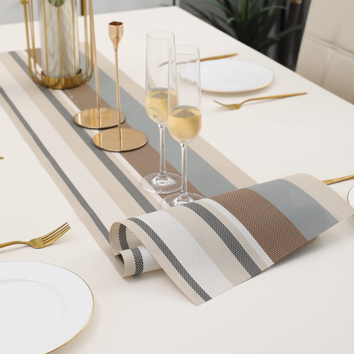 Buy Multicolour PVC Table Runner Mat | HOKIPO