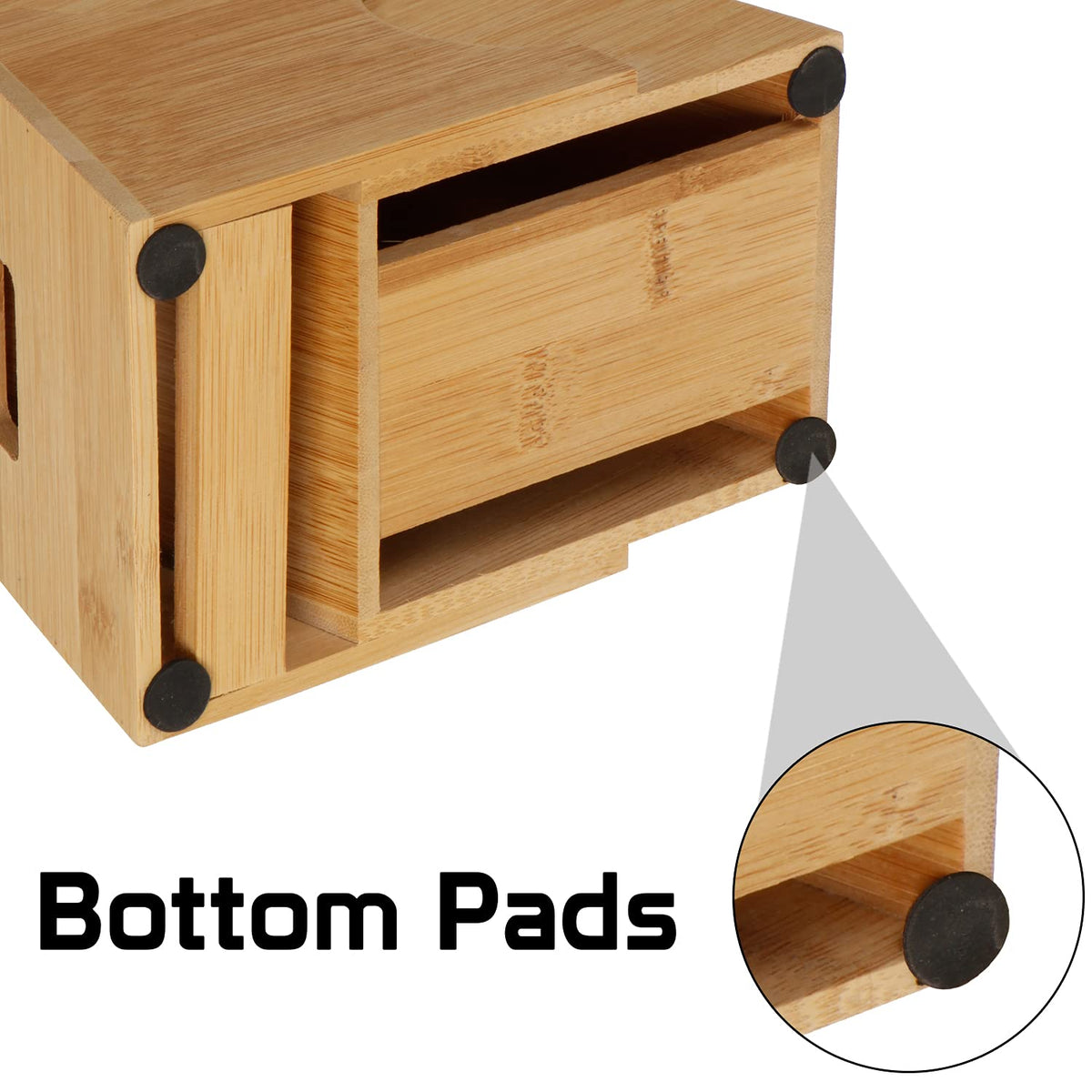 Wooden Knife Holder for Kitchen, Knives Holder Stand with 5 Slots.