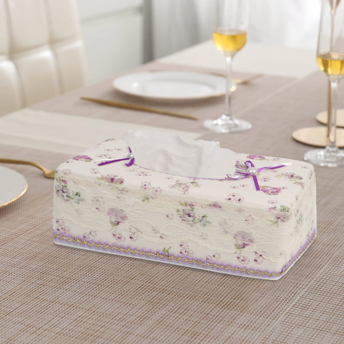 Plastic Tissue Paper Box Holder, Purple
