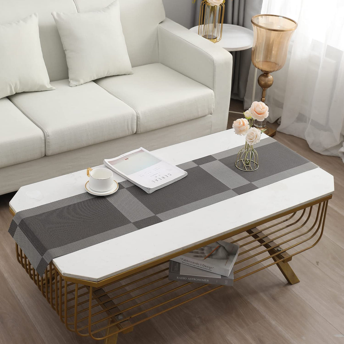Buy Grey Colour PVC Runner for Coffee & Center Table​ | HOKIPO