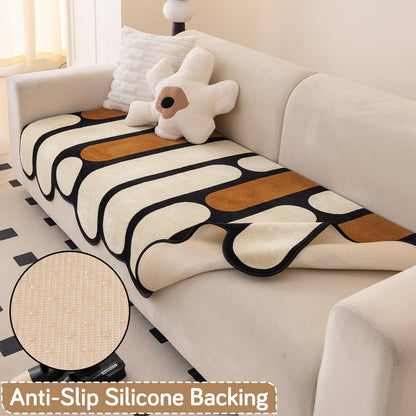 Moderna Curves Anti-Slip Sofa Cover Mat, Oyster Beige