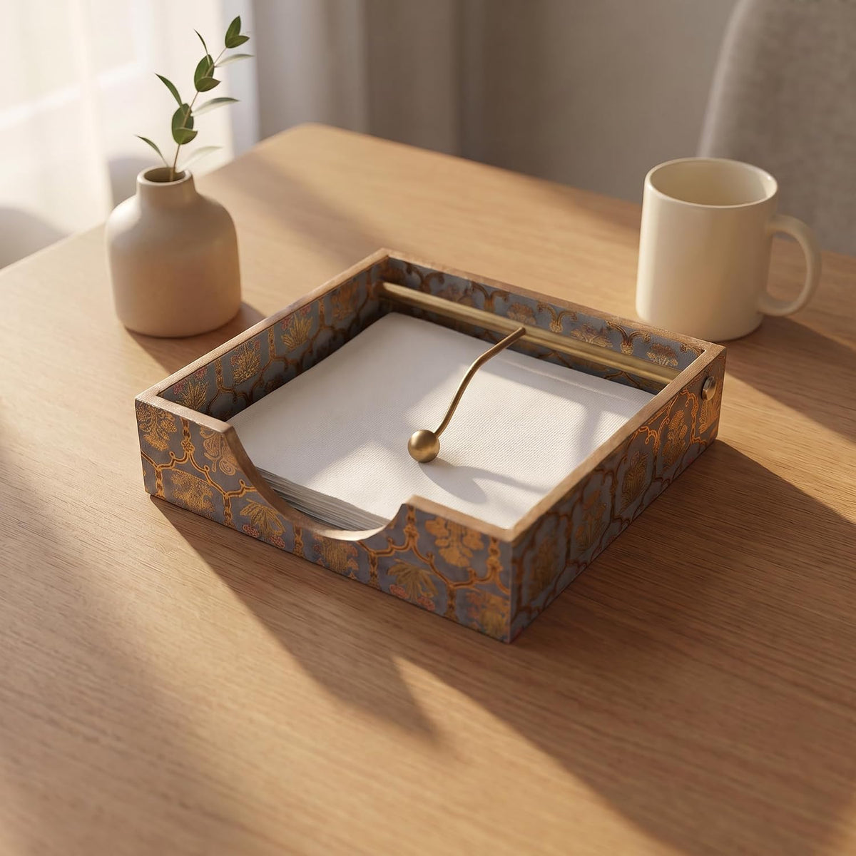 HOKIPO Napkin Holder for Dining Table, Engineered Wood, Sunhere Parinday - image 14