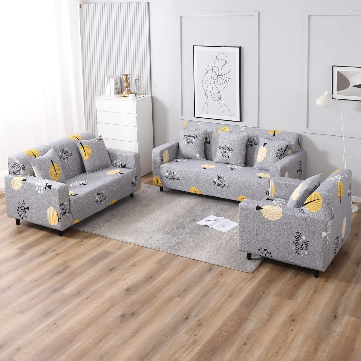 Grey Trees Printed zippered square sofa cushion covers