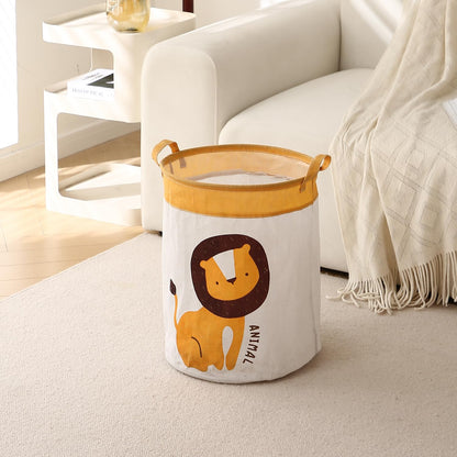 Kids Laundry Basket for Clothes, Toy Storage Bag, Lion