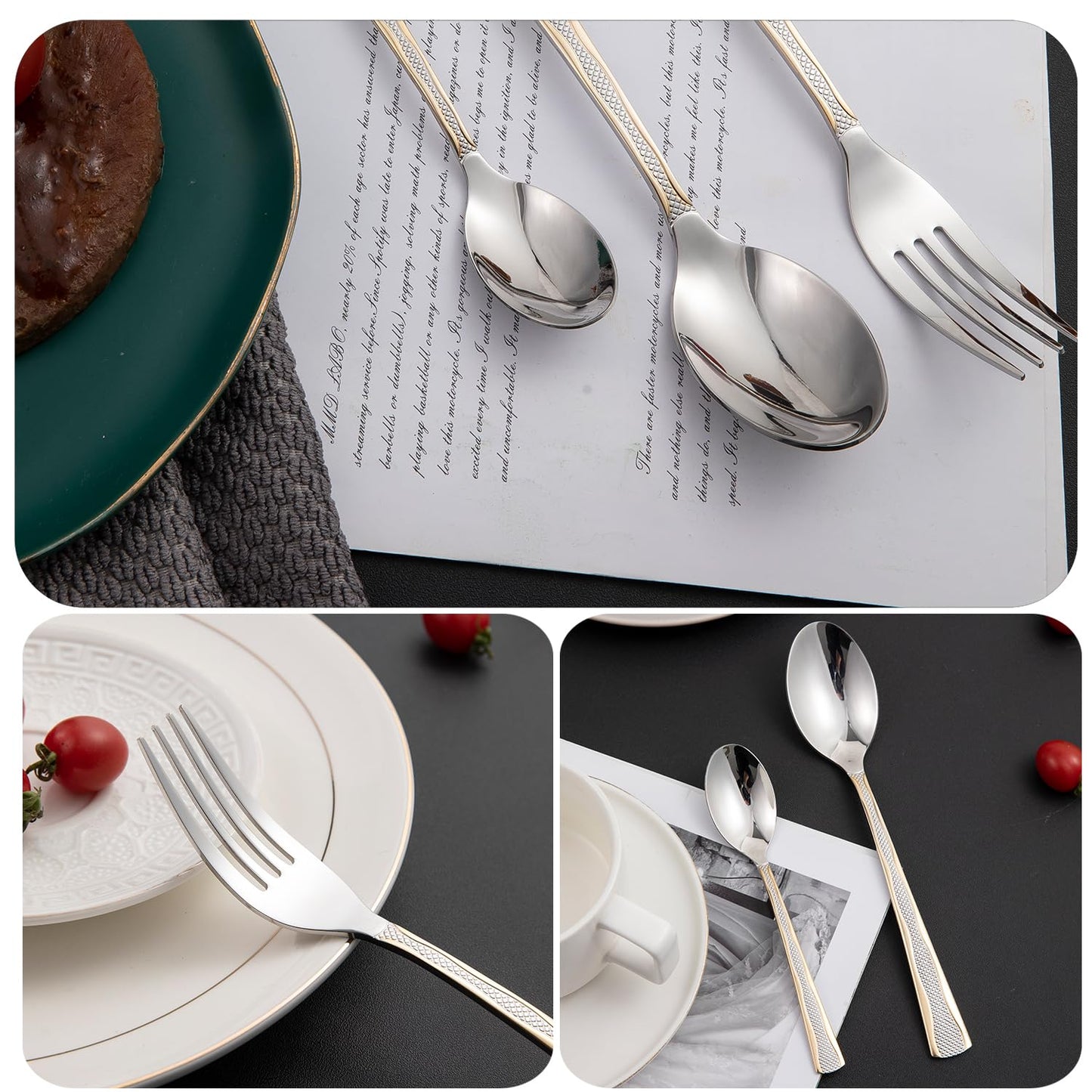 Cutlery Set of 18 / 24 Pcs Stainless Steel Flatware Set, Mirror Finish - Silverware