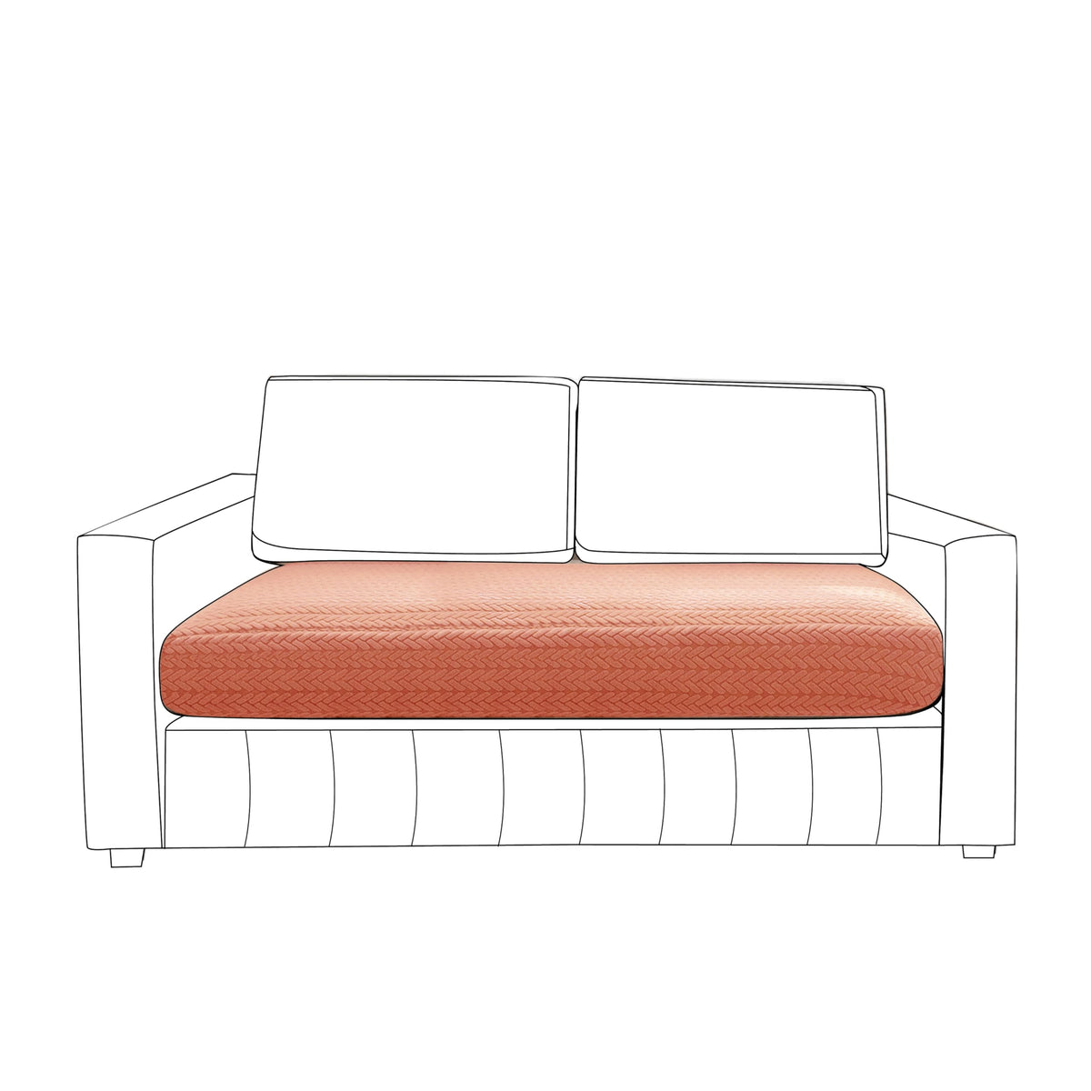 Stretchable Thick Jacquard Textured Seat Couch Cushion Cover for 1/2/3 Seaters, Orange