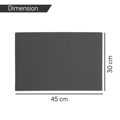 PP Waterproof Dining Table Mat, Charcoal Black