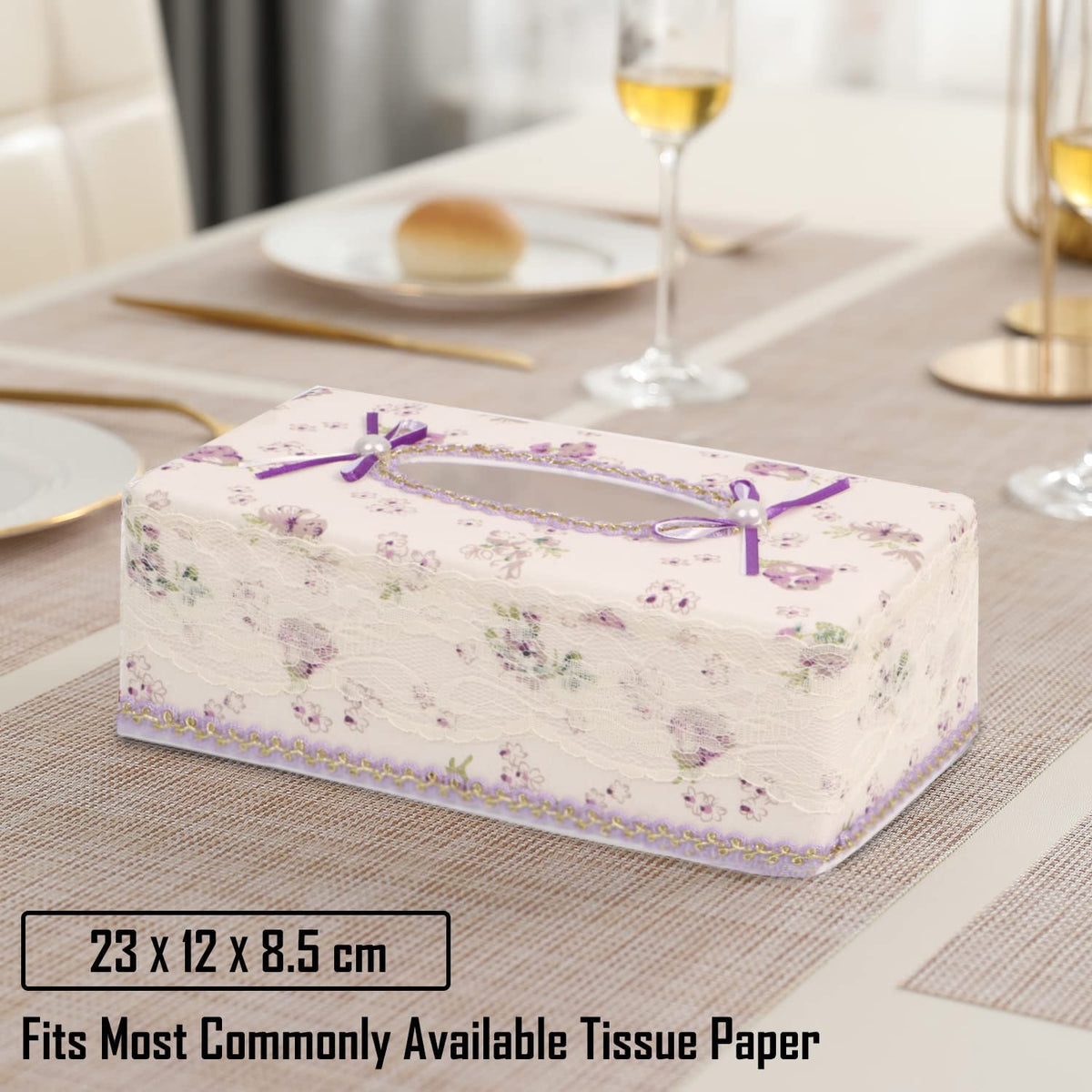 Plastic Tissue Paper Box Holder, Purple