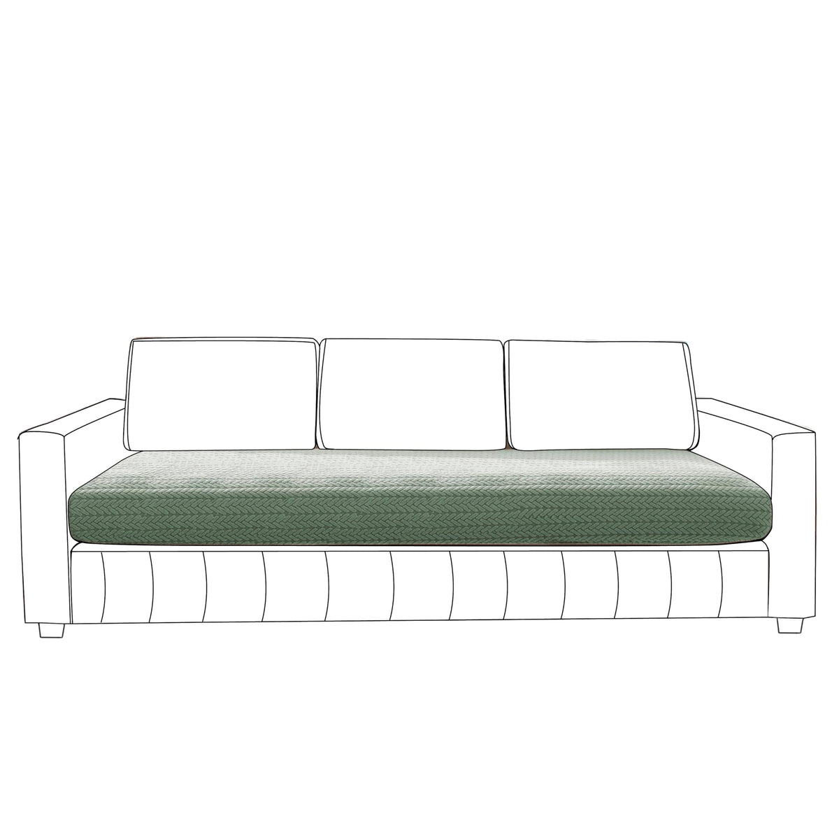 Stretchable Thick Jacquard Textured Seat Couch Cushion Cover for 1/2/3 Seaters, Green