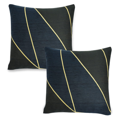 HOKIPO Stretchable Pack of 2 Cushion Cover 16x16 inch , Seaweed Geometric Abstract