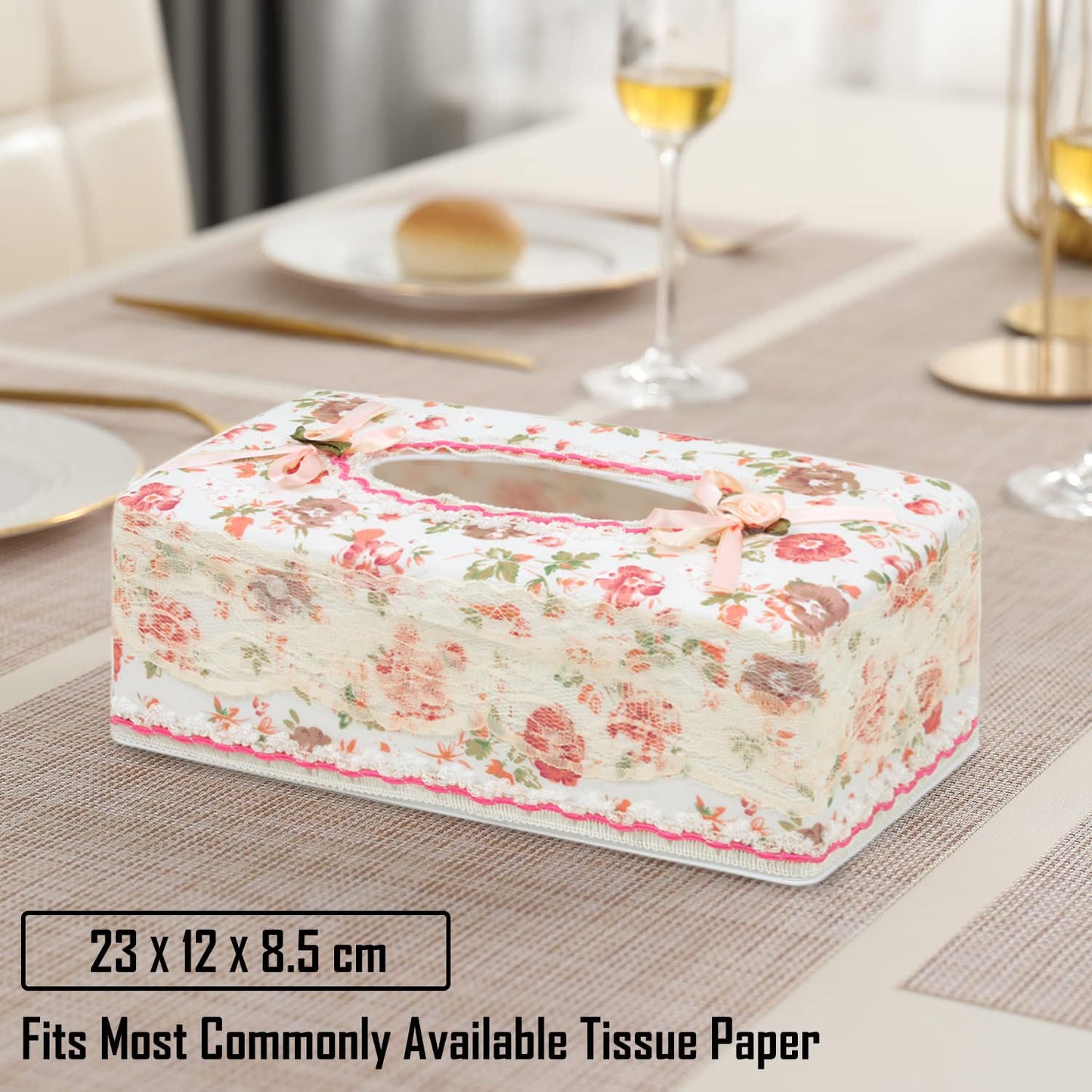 Plastic Tissue Paper Box Holder, Pink
