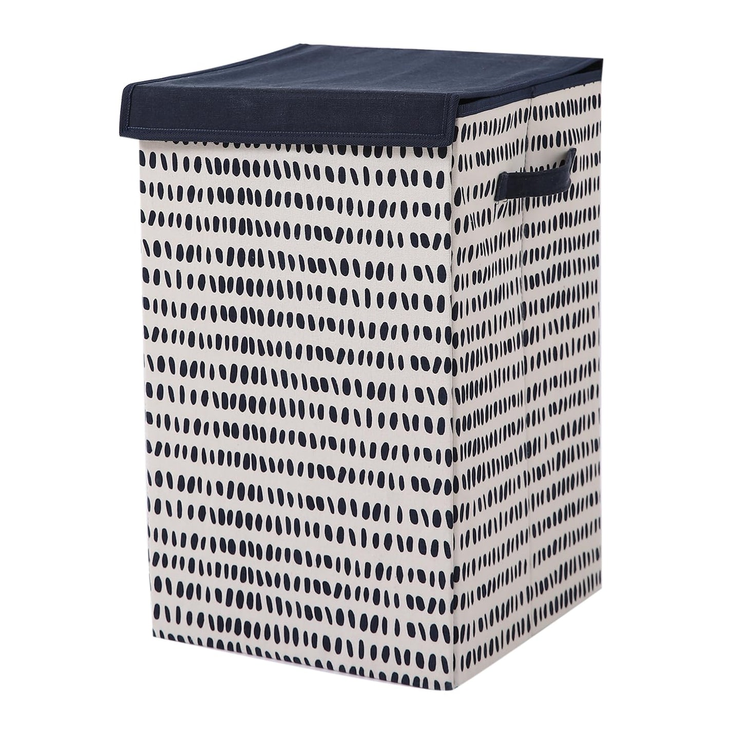 Foldable Laundry Basket for Clothes with Lid, Dots