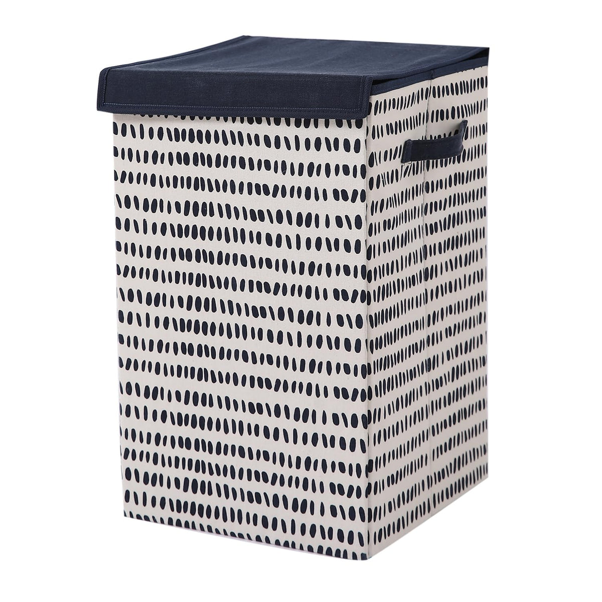 Foldable Laundry Basket for Clothes with Lid, Dots