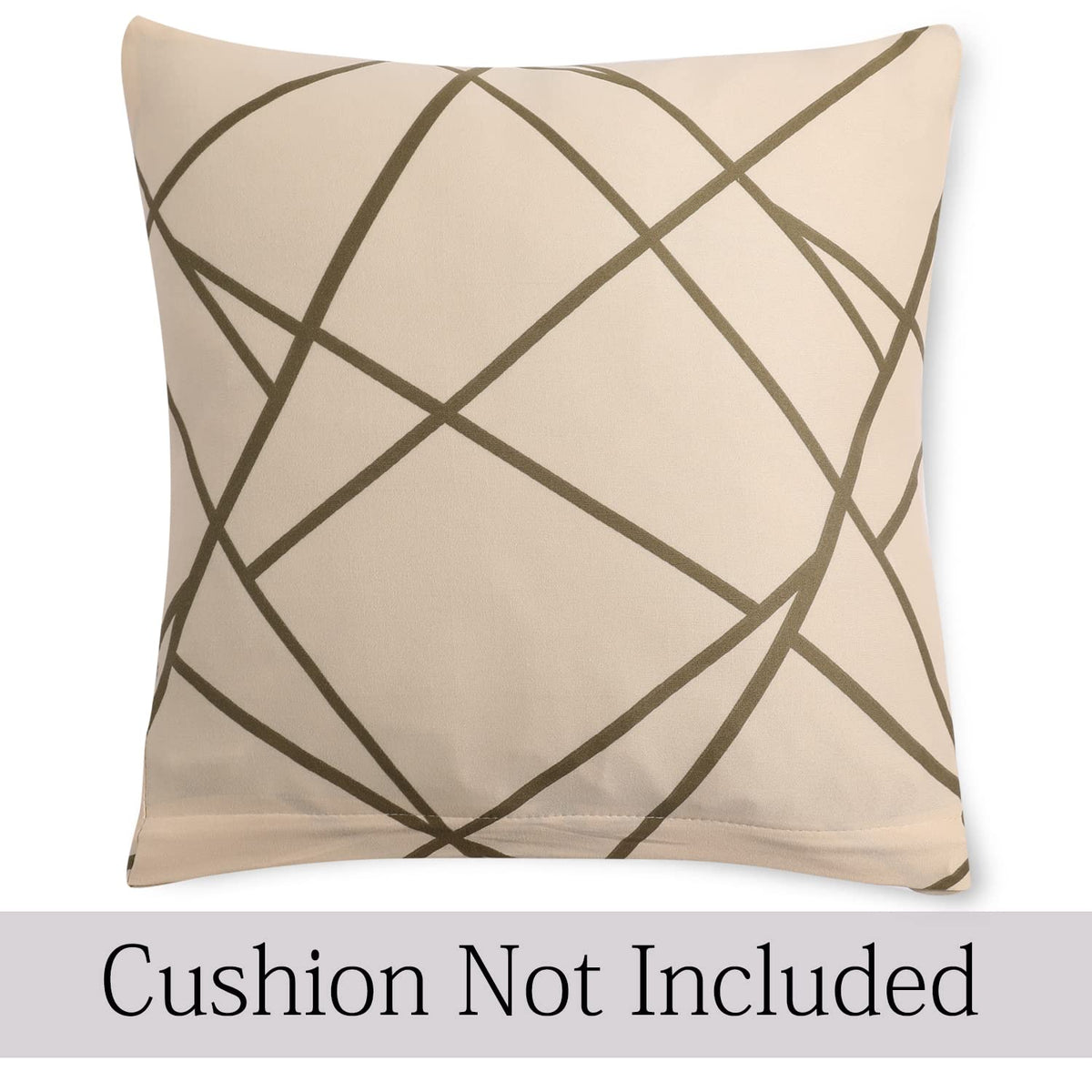 Fancy Beige Abstract Line print zippered cushion cover online
