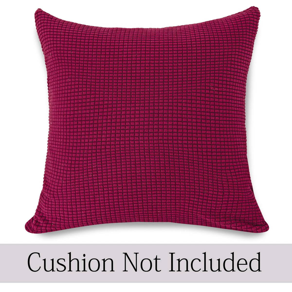 Maroon Colour Grid Texture Jacquard Pillow Covers | 18x18 Inch