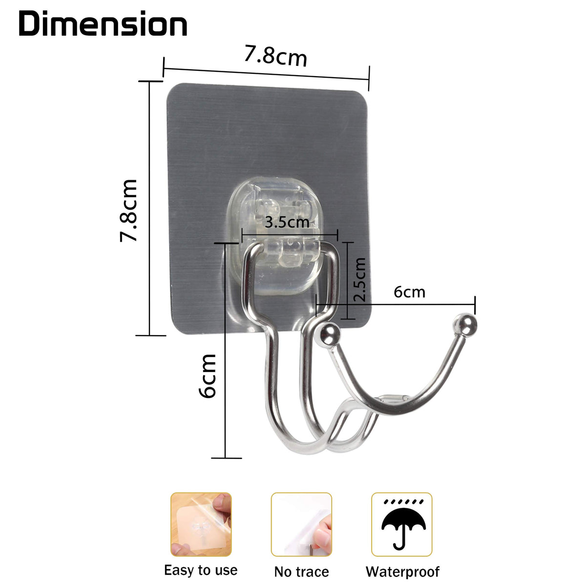 Magic Sticker Series Strong Adhesive Hooks, 4 Pieces