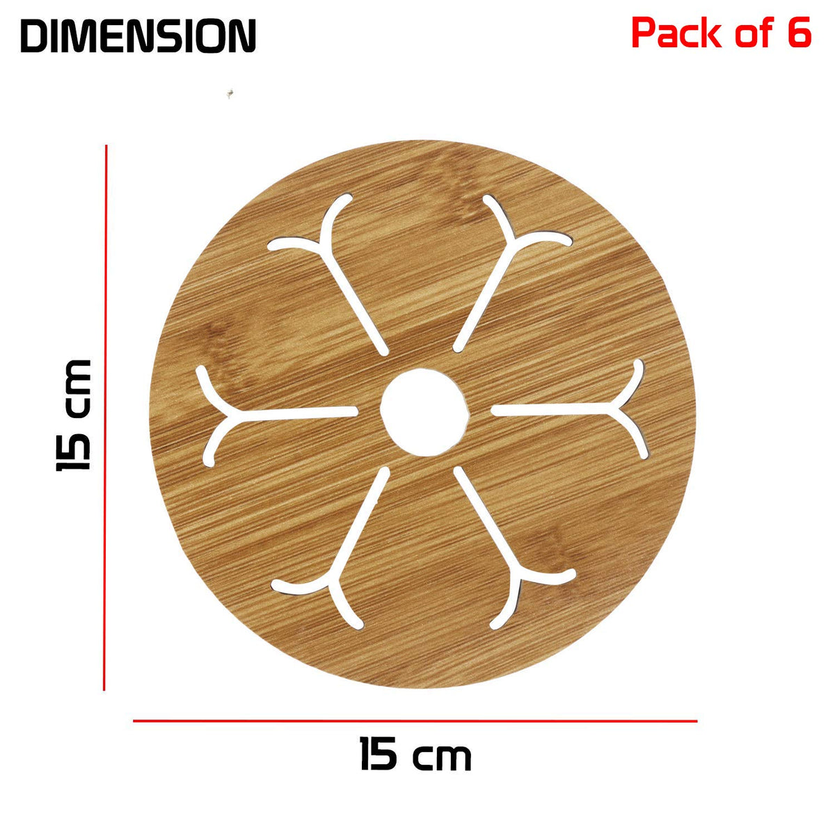 Buy Eco Friendly Bamboo Coasters & Heat Pads – Pack of 6