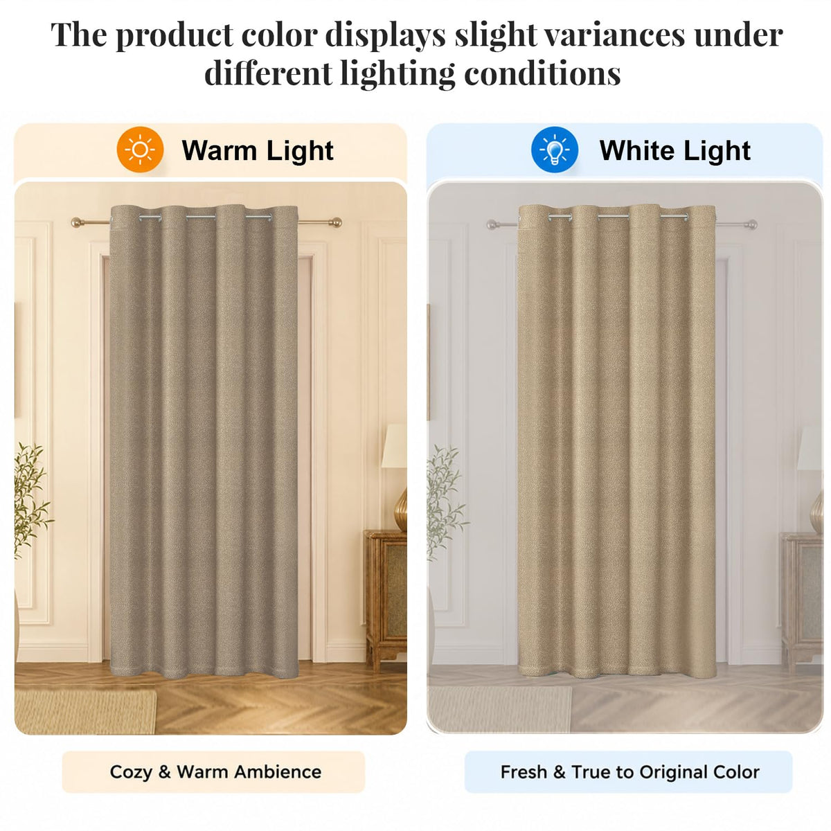 HOKIPO Eden Eyelet Curtains, 7 Feet Long - Mocha Brown - image 6