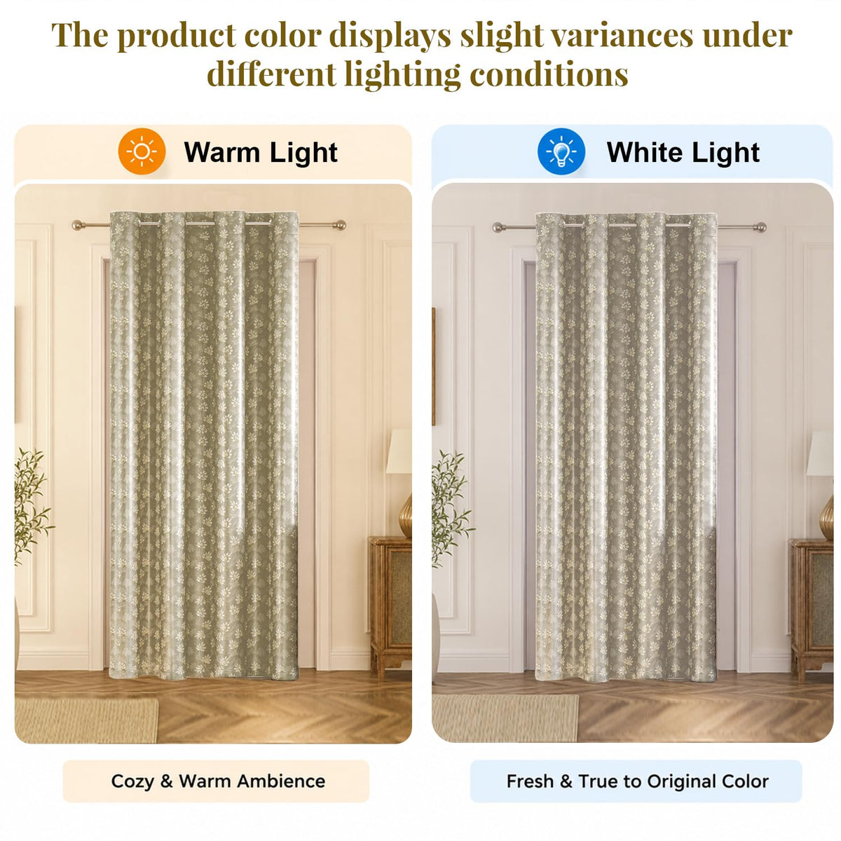 HOKIPO Vogue Shine Eyelet Curtains, 7 Feet Long - Classic Taupe - image 6