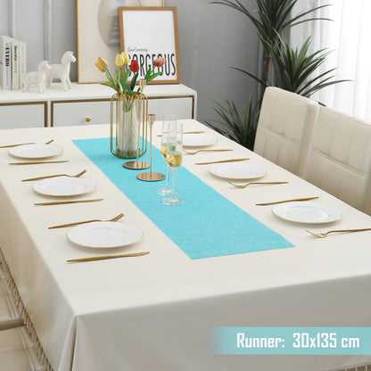 PVC Table Runner, Blue