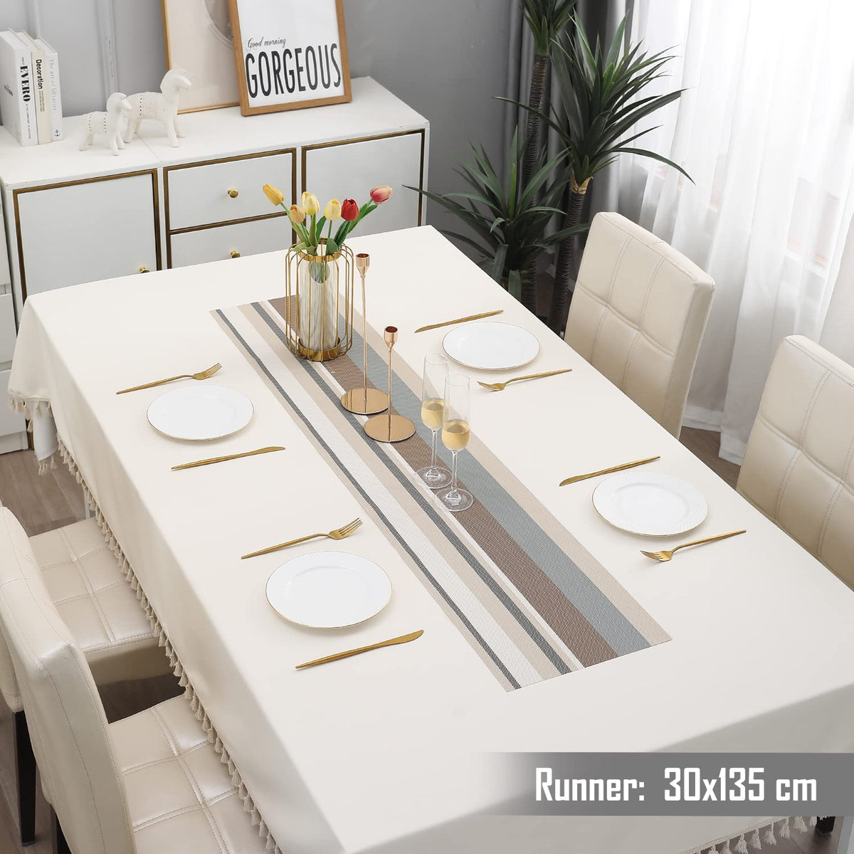 Buy Multicolour PVC Table Runner for 4 Seater (30x135cm) | HOKIPO