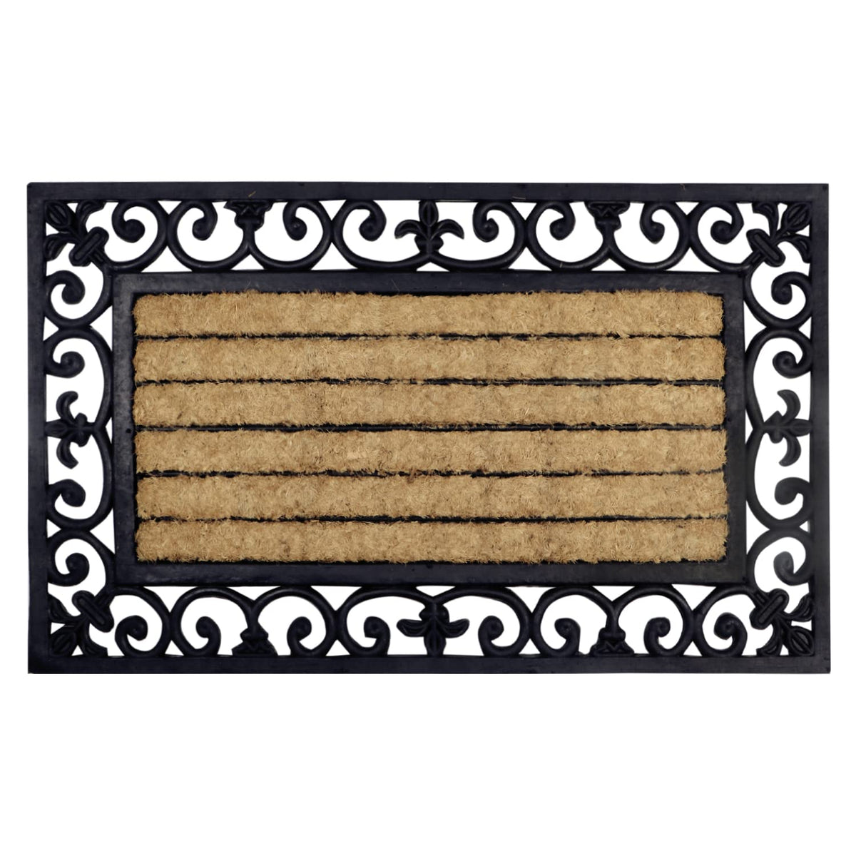 Outdoor Rubber Coir Grill Doormat, Rectangle, 45x75 cm