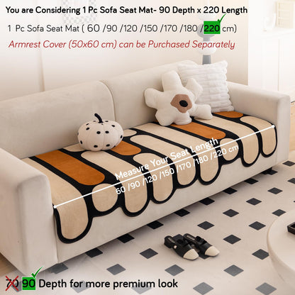 Moderna Curves All Season Sofa Cover Mat, Oyster Beige