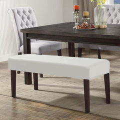 Elastic Fitted Dining Bench Cover, Beige